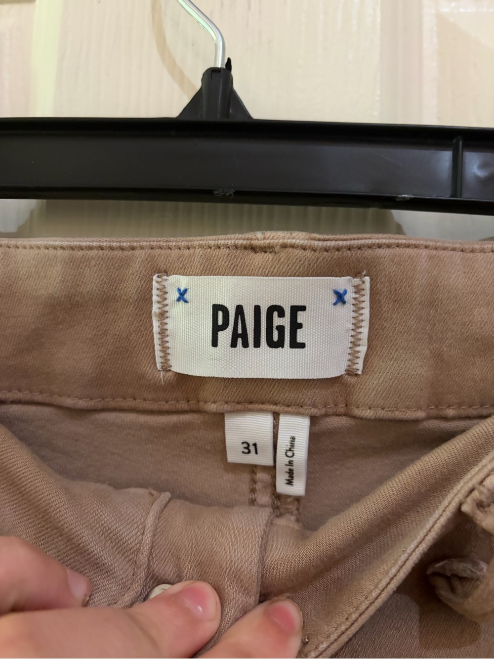 PAIGE Women's Cargo Wide Leg Pants Size 31 Taupe Beige Stretch Utility Pants - Picture 6 of 15